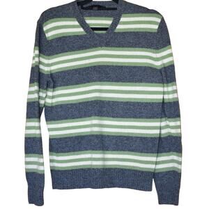 EXPRESS Green Striped Sweater,  Size M, Casual, Preppy, Y2K